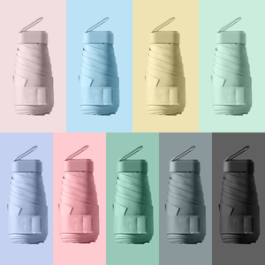 Của Phụ Nữ Của Nhãn Hiệu Dual-Sử Dụng Sáu Gấp Chống Uv Ô Mặt Trời Mưa Bảo Vệ Mini Túi Dây Kéo Thiết Kế Cổ Điển Du Lịch - Product Image 4