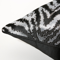 Housses de coussin noires classiques pour canapé salon décoration de la maison coussins 45X45 50X50