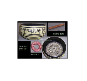 Cuenco de canto tibetano de aluminio para decoración del hogar, cuencos de Canto de Metal blanco hechos a mano con acabado colorido - Product Image 4