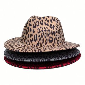 Nouvelle tendance, chapeaux Fedora décontractés pour enfants, imprimés des deux côtés, avec imprimé léopard, unisexe - Product Image 4