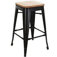 Chaise de Bar en bois Style industriel rétro, barres empilables, siège en métal, tabouret de comptoir, 3 pièces