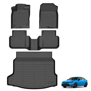 แผ่นรองพื้นรถยนต์กันน้ำแบบใหม่ TPE แผ่นรองพื้นรถยนต์ <span class=keywords><strong>5D</strong></span> 3D แบบสปอร์ต สำหรับ <span class=keywords><strong>Honda</strong></span> <span class=keywords><strong>Civic</strong></span> Hybrid 2025 - Product Image 3