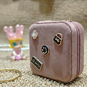 Hotsale Eco-friendly Compact Square Velvet Bote Bijoux Jewelry <b>Box</b> Lightweight For Women Daily Necklace Ring <b>Earring</b> Sorting - Product Image 1