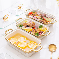 Plat de service en céramique à trois compartiments pour buffet, chauffe-plats, idéal pour la maison, l'hôtellerie et la restauration, également utilisable comme plateaux de cuisson