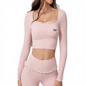 Nueva Camiseta Deportiva Ligera para Mujer, Estampada, Transpirable, de Spandex/Nailon, Informal, para Yoga y Fitness, Cuello Cuadrado, Corte Regular - Product Image 4