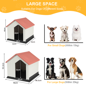 บ้านสุนัขขนาดใหญ่หรูหรา กันน้ำ สำหรับกลางแจ้ง พร้อมพื้นที่ห้องนั่งเล่น ลายเรียบหรู บ้านสุนัขพลาสติกสำหรับในบ้าน MOQ ต่ำ - Product Image 5