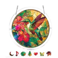 DIY Acryl-Sonnenfänger-Puzzle zum Aufhängen am Fenster, 7,4 Zoll 83-teiliger Buntglas-Sonnenfänger, Perfektes Geschenk für Mama und Familie