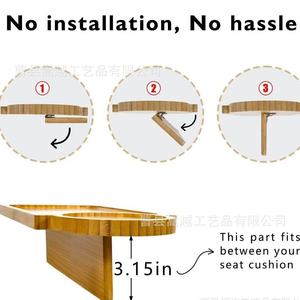 Over Wooden Sofa <b>Gap</b> Tray With Cup Holder 33.02x9.19x1.52cm Multi Functional Storage For Home Use - Product Image 5