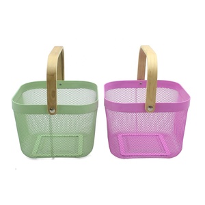 Colorful Metal <strong>Wire</strong> <strong>Basket</strong> with Powder Coating XL Folding Fruit <strong>Basket</strong> Drainer Rack Home Storage Fruit Rack - Product Image 1