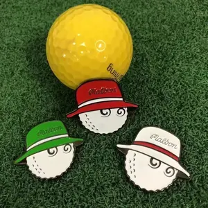 エナメル磁気ボールマーカー取り外し可能な漫画スタイルのカスタマイズされた帽子クリップはゴルフキャップに簡単に取り付けられます