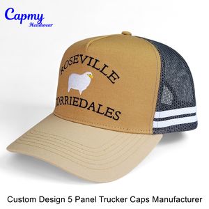 หมวกแก๊ปทรูเกอร์ปักลาย5แผงหมวกทรูเกอร์สีน้ำตาลตะวันตกทรงทรูเกอร์หมวกประเทศออสเตรเลีย - Product Image 2