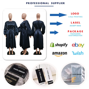 Bn311 Mới Nhất Thiết Kế Mùa Xuân Dresses Phụ Nữ Giản Dị Thanh Lịch Màu Rắn Nút Đèn Lồng Tay Áo A-Line Lỏng Satin Dress Với Vành Đai - Product Image 3