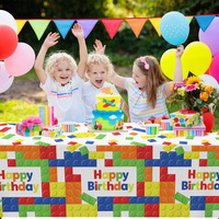 Nappe jetable en plastique imperméable grande taille pour fête d'anniversaire d'enfants, idéale pour les jeux de construction