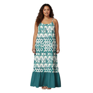 Vestido Largo de Moda Aloha de Island Custom Clothes para Mujer, Vestido Holgado de Sirena Samoana, Vestidos Halter Polinesios para Mujer, Tapa - Product Image 2