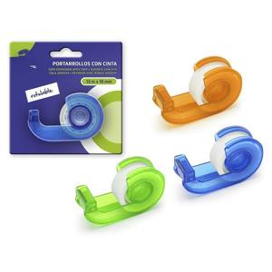 Mini porta rotoli con nastro 13m x 19mm, ideale per lavoretti, fissaggi e usi in ufficio o casa. - Product Image 1