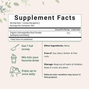 Produk Dropshipping Bahan Mikro Organik Bubuk Akar Ashwagandha Suplemen Herbal Ayurveda Bubuk Akar Ashwagandha - Product Image 4