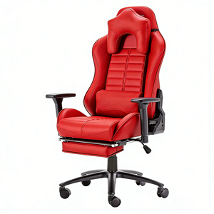 Échantillon Gratuit - <span class=keywords><strong>Fauteuil</strong></span> Inclinable Ergonomique 3D pour Gaming avec Dossier Haut, Hauteur Réglable, Revêtement en Cuir PU Marron - Product Image 5