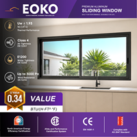 Ventanas Corredizas de Aluminio con Doble Vidrio Exterior, Estándar Estadounidense, de Alta Eficiencia Energética EOKO, para Proyectos de Apartamentos de Gran Altura