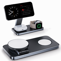 Chargeur sans fil 3in1 15W Chargeurs rapides Téléphone portable Montre intelligente Stand pour Apple iPhone 16 15 14 13 12