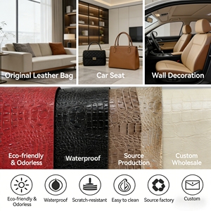 Rouleau <span class=keywords><strong>de</strong></span> cuir synthétique 1 mm d'épaisseur pour doublure <span class=keywords><strong>de</strong></span> <span class=keywords><strong>chaussures</strong></span>, matériau polyester élastique, simili cuir gaufré semi-PU - Product Image 1