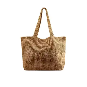 Tote Large Capacity Woven Umhängetasche Holiday Casual Tragbare Strand Sommer Stroh Tasche Frauen Mode Taschen Medium Picture Open-
