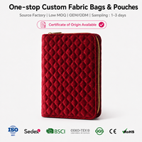 Pochette à bijoux mignonne en velours avec fermeture éclair, sac à bijoux de voyage, rangement pour accessoires, étui à bijoux en velours avec fermeture éclair et logo personnalisé