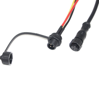 Connecteur d'alimentation M12 à montage sur panneau IP67 avec capuchons de protection en nylon, câble étanche 3 broches mâle/femelle