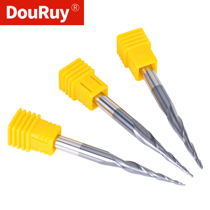 Douruy 3.175/4/6mm rắn Carbide giảm dần bóng mũi cuối Mills 2 Sáo khắc Router bits CNC khắc bit gỗ phay <span class=keywords><strong>Cutter</strong></span> - Product Image 4