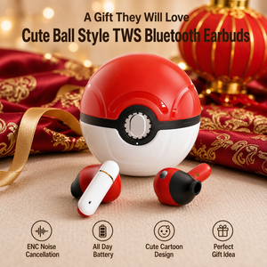 Écouteurs sans fil mignons pour enfants, design de dessin animé amusant, réduction de bruit ENC, étui en forme de boule, cadeau adorable pour les enfants - Product Image 1