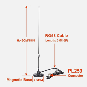 เสาอากาศแบบแม่เหล็ก MR-77เพชร2M/70cm <span class=keywords><strong>pl</strong></span>/bnc/sma dual-band เสาอากาศวิทยุมือถือ MR77SMA เครื่องรับส่งวิทยุ MR77 - Product Image 5