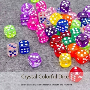 Dés à six faces personnalisés, écologiques, <span class=keywords><strong>de</strong></span> couleur personnalisée, pour <span class=keywords><strong>jeux</strong></span> <span class=keywords><strong>de</strong></span> société pour adultes, D6 polyédrique, 14 mm, 16 mm, en acrylique - Product Image 1