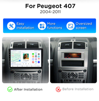 Radio para Auto Junsun con Carplay Inalámbrico para Peugeot 407 2004-2011, Ventilador de Enfriamiento Integrado, Navegación GPS Android, Reproductor Multimedia