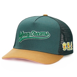 หมวกแก๊ปทรงทรัคเกอร์ 5 แผง ปีกโค้ง ปรับขนาดได้ ผ้าฝ้าย ปักลาย 3 มิติ - Product Image 1