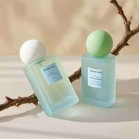 Bouteille de parfum en verre dépoli transparent capacité 30ml/50ml/100ml couvercle noir plat pour bouchon rechargeable vide cosmétique écran imprimé