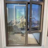 Fenêtre à battant moderne à double vitrage isolant, résistante aux chocs, avec cadre en aluminium à rupture de pont thermique, insonorisée et antivol
