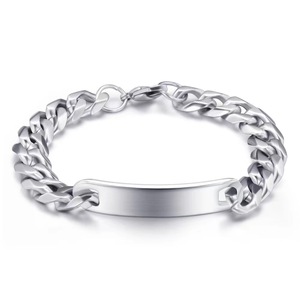 Pulseras de cadena de eslabones de acero inoxidable 316L, personalizadas, chapadas en oro de 18k, con nombre grabado, el más vendido - Product Image 4