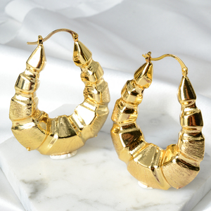 Pendientes de Aro Grandes de Cobre de Alta Calidad con Baño de Oro de 14K para Mujer, Estilo Hip Hop, Personalizables, Ideales para Bodas y Fiestas - ¡Gran Venta Africana! - Product Image 2