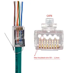 Preço de fábrica plug 8P8C RJ45 conector 1.1mm 1.2mm 1.5mm Melhor marca rj45 conectores Cat5e Cat6 para conectar a rede