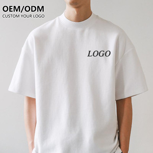 <b>High</b> Quality <b>HIGH</b> COLLAR Men <b>TShirt</b> Custom Silk Screen Print t Shirt Lgoo Streetwear Mock <b>Neck</b> T-shirt for Men - Product Image 1
