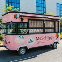 Carrito de Comida Móvil Eléctrico ZOWN para Venta Ambulante, Mini Camión de Helados, Jugos, Café y Leche, Longitud Personalizable de 2-4m, Acero Inoxidable