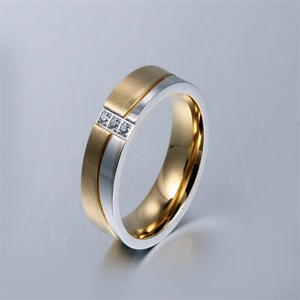 Nouvelle conception de bague de fiançailles pour femmes et hommes, bagues de couple populaires, bague de mariage en acier inoxydable, bijoux tendance - Product Image 5