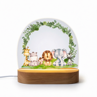 Veilleuse personnalisée artisanale pour enfants en forme d'animal, lampe en acrylique avec nom personnalisé, décoration moderne pour la maison, chambre de bébé et d'enfant, Saint-Valentin