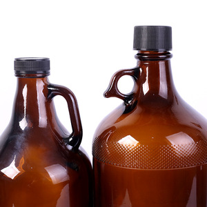 Ensemble de bouteilles en verre brun ambré avec bouchons à vis, capacités 1L/2L/2,5L/4L, pour bière, <span class=keywords><strong>tequila</strong></span>, brandy, boissons artisanales - Product Image 3