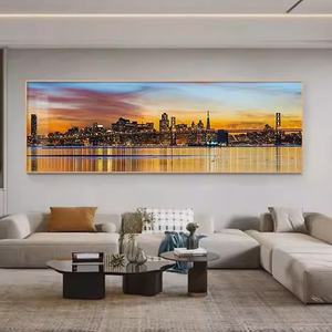 Cuadro de Porcelana con Cristales 5D, Paisaje Nocturno, con Luz LED, Decoración de Pared de Lujo para el Hogar - Product Image 1