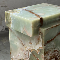 Table basse créative en marbre onyx vert Cammy Stone, table d'appoint multifonctionnelle, mobilier de salon de luxe