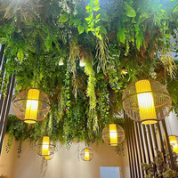 Plafond végétal artificiel, verdure suspendue, feuillage floral, aménagement paysager, fleurs et lianes artificielles en plastique et soie pour intérieur