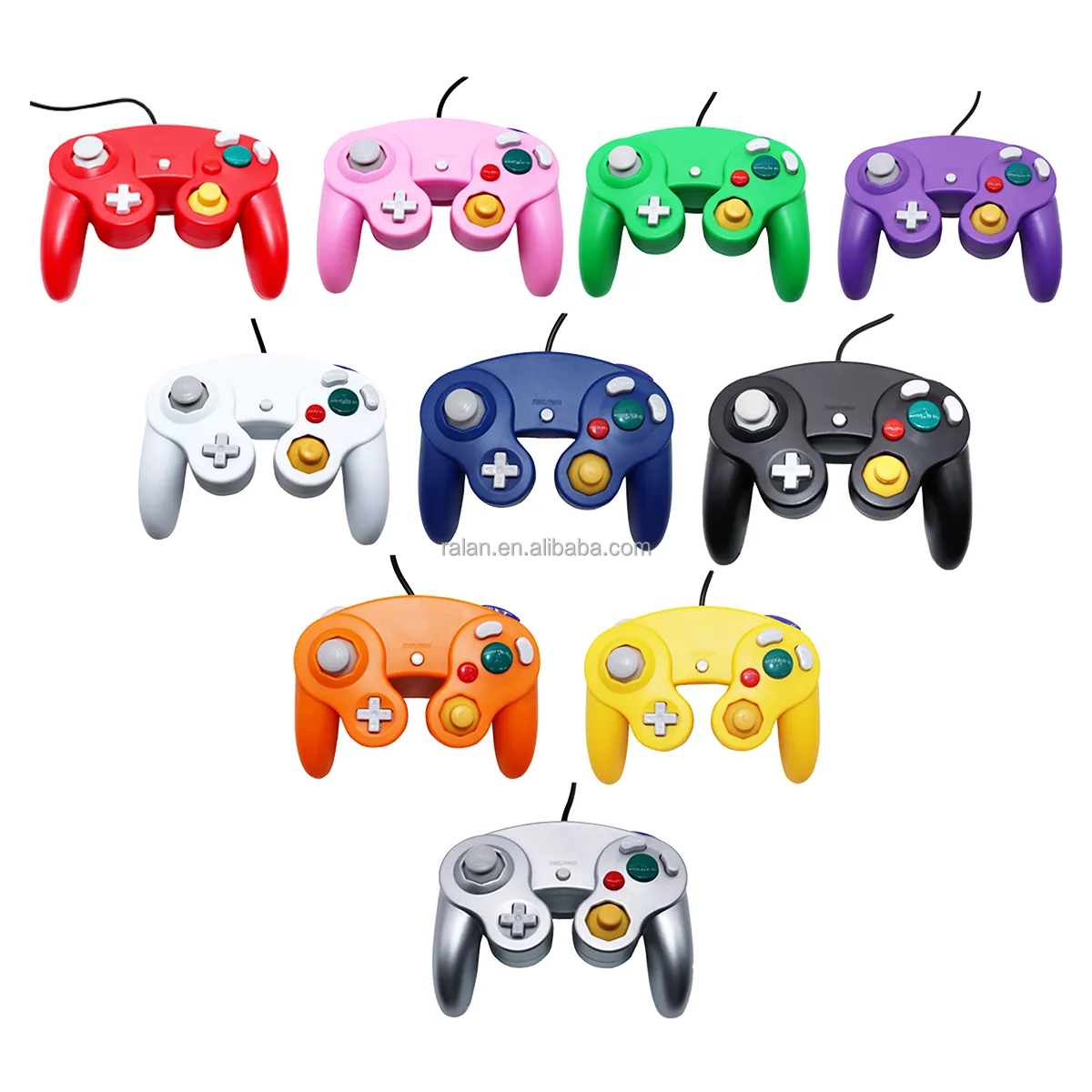 RALAN EXW – Mini manette de jeu filaire USB pour PC Wil NGC, contrôleur de Joystick personnalisé 10 couleurs