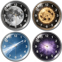 Grande horloge murale circulaire en verre pour sublimation 60x60cm, à piles, mécanique, silencieuse, design Art Déco Nature Morte pour impression DIY