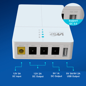 Fuente de Alimentación Ininterrumpida WGP 27W 13500mAh de Respaldo 5V 9V 12V 12V UPS <span class=keywords><strong>para</strong></span> Router y Módem Suministro de Energía Ininterrumpible Mini UPS <span class=keywords><strong>para</strong></span> Router Wifi - Product Image 1