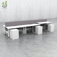 Bureau électrique réglable autoportant IULTRA au design flottant, télécommande, écologique, idéal pour les espaces restreints et les zones de réception